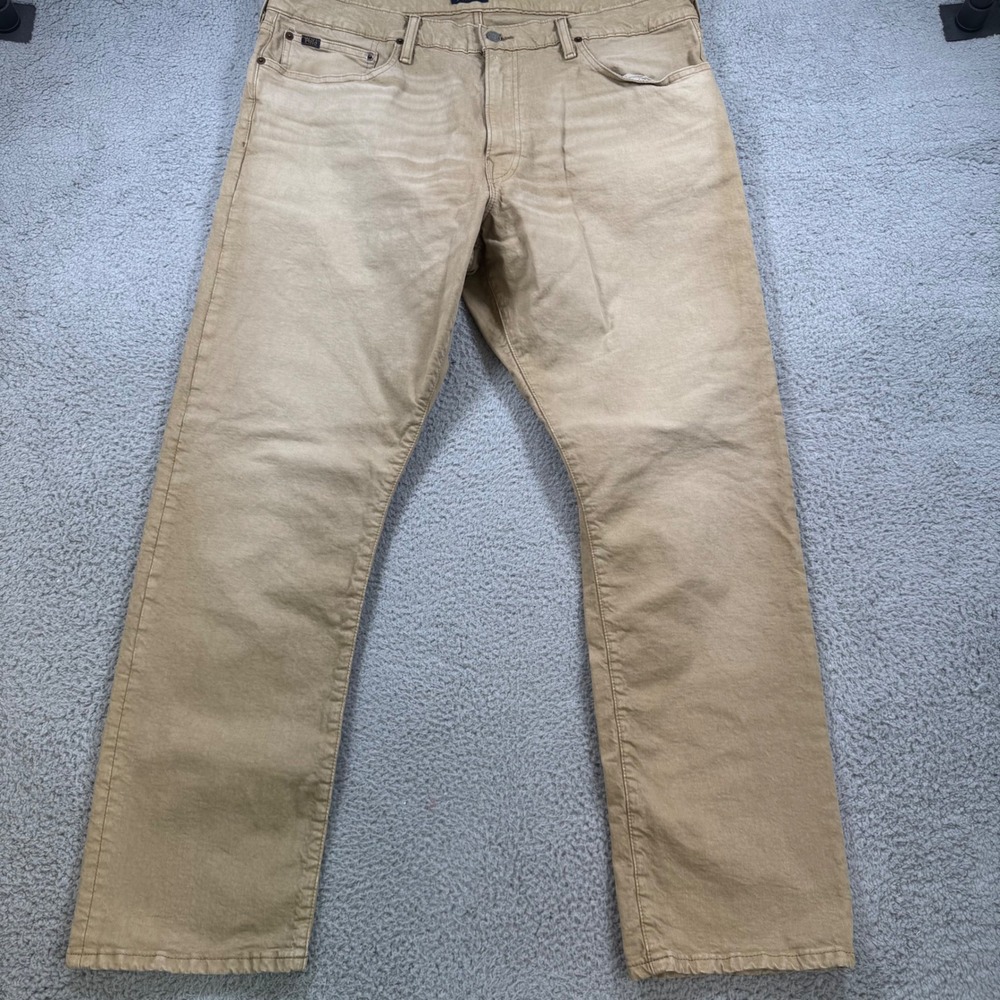 Polo Ralph Lauren Hampton Relaxed Straight Khaki Pants Mens 40x30 Tan Stretch